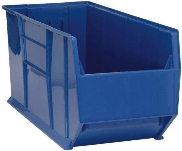 Quantum Storage - 175 Lb. Load Capacity, 41-7/8" Deep, Blue Polypropylene Hopper Stacking Bin - 17-1/2" High x 16-1/2" Wide x 41-7/8" Long - Top Tool & Supply