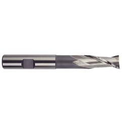 3/8 Dia. x 3-5/16 Overall Length 2-Flute Square End High Speed Steel SE End Mill-Round Shank-Center Cut-Uncoated - Top Tool & Supply