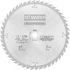 DeWALT - 14" Diam, 1" Arbor Hole Diam, 48 Tooth Wet & Dry Cut Saw Blade - Carbide-Tipped, General Purpose Action, Standard Round Arbor - Top Tool & Supply