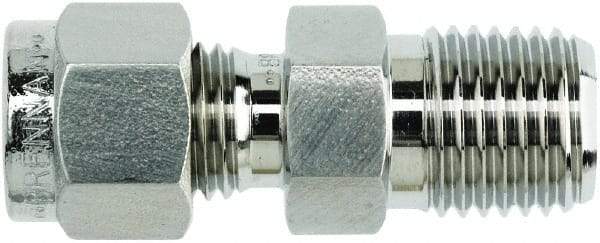 Brennan - 3/8" OD, Stainless Steel Male Connector - NPT Ends - Top Tool & Supply