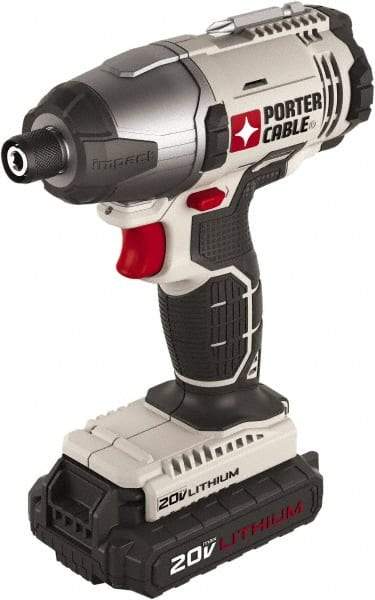 Porter-Cable - 1/4" Drive 20 Volt T-Handle Cordless Impact Wrench & Ratchet - 2,900 RPM, 124 Ft/Lb Torque, 2 Lithium-Ion Batteries Included - Top Tool & Supply