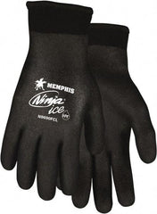 MCR Safety - Size 2XL Work Gloves - Knit Wrist Cuff, Black Polymer, Shell, White Logo, Hem, Paired - Top Tool & Supply