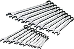 SK - 19 Piece, 6mm to 24mm, 12 Point Combination Wrench Set - Metric Measurement Standard, Chrome Finish, Comes in Rack - Top Tool & Supply