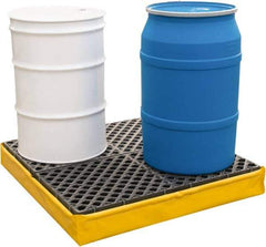 UltraTech - 66 Gal Sump, 2,400 Lb Capacity, 4 Drum, Polyethylene Spill Deck or Pallet - 56" Long x 25" Wide x 8" High, Liftable Fork, 2 x 4 Drum Configuration - Top Tool & Supply