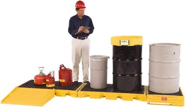 UltraTech - 121 Gal Sump, 7,500 Lb Capacity, 5 Drum, Polyethylene Spill Deck or Pallet - 129-3/4" Long x 5-3/4" Wide x 26" High, Low Profile, Inline Drum Configuration - Top Tool & Supply