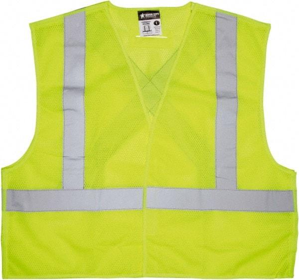 MCR Safety - Size 2XL High Visibility Lime Breakaway Vest - 26.4" Chest, ANSI 107-2015, Hook & Loop Closure, Polyester - Top Tool & Supply