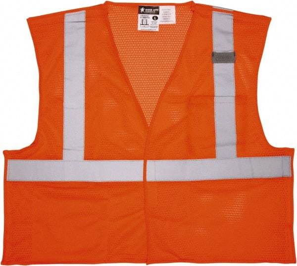 MCR Safety - Size 2XL Flame Resistant/Retardant Orange Mesh Breakaway Vest - 26.4" Chest, ANSI 107-2015, Hook & Loop Closure, 2 Pockets, Polyester - Top Tool & Supply