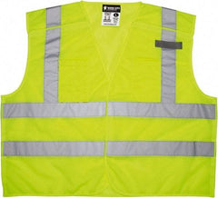 MCR Safety - Size 2XL High Visibility Lime Mesh Breakaway Vest - 26.4" Chest, ANSI 107-2015, Hook & Loop Closure, 3 Pockets, Polyester - Top Tool & Supply