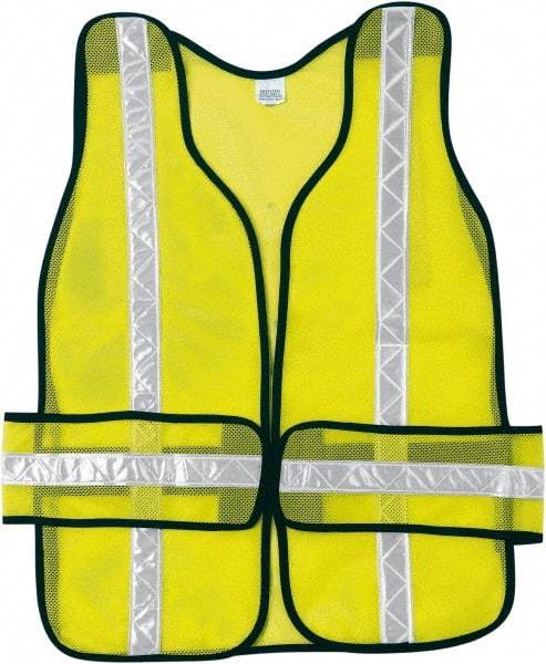 MCR Safety - One Size Fits Most High Visibility Lime Mesh Breakaway Vest - 38" Chest, Hook & Loop Closure, Polyester - Top Tool & Supply