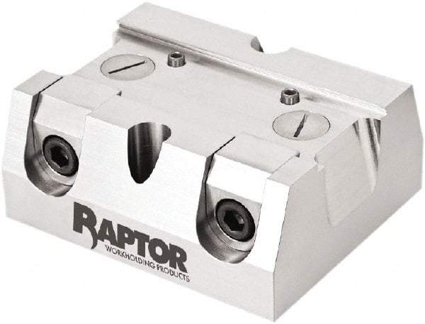 Raptor Workholding - 2-1/4" Jaw Width, 10" High x 8" Long x 10" Wide Dovetail Vise - For Use with 4 & 5 Axis Workholding Systems - Top Tool & Supply