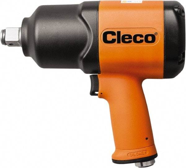 Cleco - 3/4" Drive, 5,500 RPM, 1,300 Ft/Lb Torque Impact Wrench - Pistol Grip Handle, 1,000 IPM, 64 CFM, 90 psi, 1/4" NPT Inlet - Top Tool & Supply