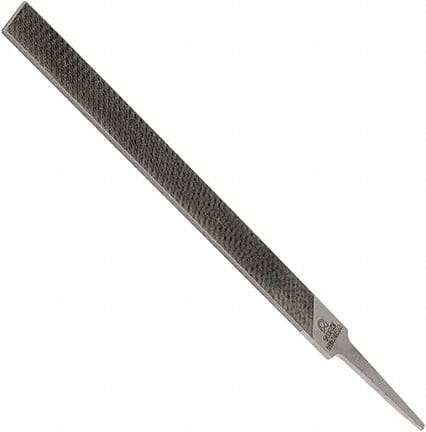 Anglo American - 10" Long, Smooth Cut, Mill American-Pattern File - Single Cut, 0.16" Overall Thickness, Tang - Top Tool & Supply