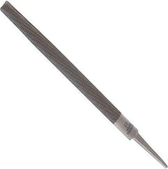 Anglo American - 10" Long, Second Cut, Half Round American-Pattern File - Double Cut, 0.28" Overall Thickness, Tang - Top Tool & Supply