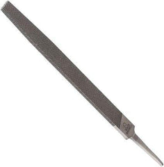 Anglo American - 10" Long, Smooth Cut, Flat American-Pattern File - Double Cut, 0.24" Overall Thickness, Tang - Top Tool & Supply