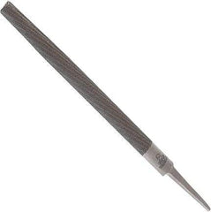 Anglo American - 4" Long, Second Cut, Half Round American-Pattern File - Double Cut, 0.12" Overall Thickness, Tang - Top Tool & Supply