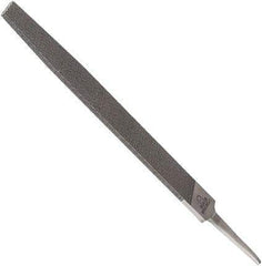 Anglo American - 14" Long, Smooth Cut, Flat American-Pattern File - Double Cut, 0.3" Overall Thickness, Tang - Top Tool & Supply