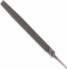 Anglo American - 14" Long, Bastard Cut, Flat American-Pattern File - Double Cut, 0.3" Overall Thickness, Tang - Top Tool & Supply