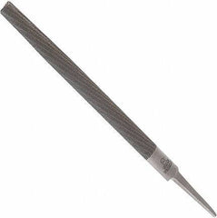 Anglo American - 12" Long, Smooth Cut, Half Round American-Pattern File - Double Cut, 0.32" Overall Thickness, Tang - Top Tool & Supply