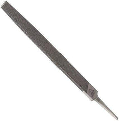 Anglo American - 6" Long, Second Cut, Flat American-Pattern File - Double Cut, 0.14" Overall Thickness, Tang - Top Tool & Supply