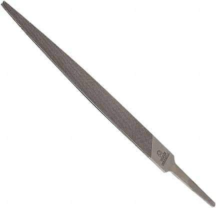 Anglo American - 6" Long, Smooth Cut, Warding American-Pattern File - Double Cut, 0.08" Overall Thickness, Tang - Top Tool & Supply