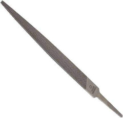 Anglo American - 6" Long, Smooth Cut, Warding American-Pattern File - Double Cut, 0.08" Overall Thickness, Tang - Top Tool & Supply