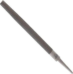 Anglo American - 8" Long, Smooth Cut, Half Round American-Pattern File - Double Cut, 0.22" Overall Thickness, Tang - Top Tool & Supply