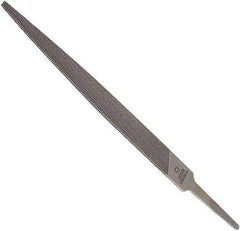 Anglo American - 6" Long, Second Cut, Warding American-Pattern File - Double Cut, 0.08" Overall Thickness, Tang - Top Tool & Supply