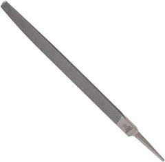 Anglo American - 6" Long, Smooth Cut, Triangle American-Pattern File - Double Cut, 0.39" Overall Thickness, Tang - Top Tool & Supply