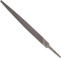 Anglo American - 8" Long, Second Cut, Warding American-Pattern File - Double Cut, 0.1" Overall Thickness, Tang - Top Tool & Supply