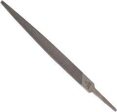 Anglo American - 8" Long, Smooth Cut, Warding American-Pattern File - Double Cut, 0.1" Overall Thickness, Tang - Top Tool & Supply