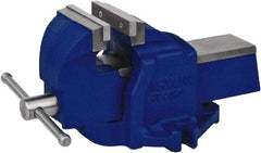 Irwin - 4" Jaw Width, 4-3/4" Opening Capacity, 2-3/4" Throat Depth, Steel Stationary Bench Vise - Bolt Down Base Attachment - Top Tool & Supply