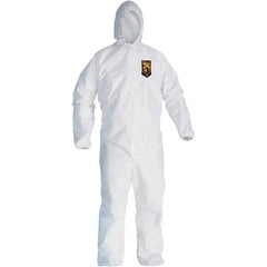 KleenGuard - Size L Polypropylene General Purpose Coveralls - White, Zipper Closure, Elastic Cuffs, Elastic Ankles, Serged Seams - Top Tool & Supply