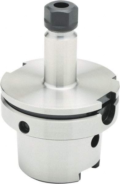 Parlec - 0.5mm to 10mm Capacity, 6.3" Projection, HSK100A Hollow Taper, ER16 Collet Chuck - 0.0002" TIR, Through-Spindle - Exact Industrial Supply