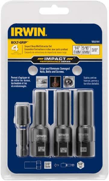 Irwin - 4 Piece Bolt Extractor Set - Clam Shell - Top Tool & Supply