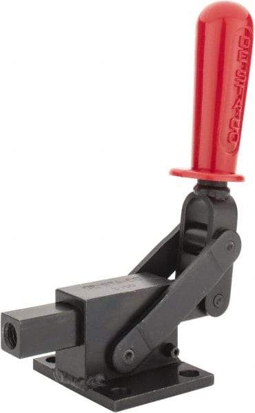 De-Sta-Co - 5,800.07 Lb Load Capacity, Flanged Base, Carbon Steel, Standard Straight Line Action Clamp - 4 Mounting Holes, 0.41" Mounting Hole Diam, 0.41" Plunger Diam, Straight Handle - Top Tool & Supply