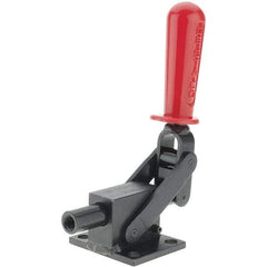 De-Sta-Co - 5,800.07 Lb Load Capacity, Flanged Base, Carbon Steel, Standard Straight Line Action Clamp - 4 Mounting Holes, 0.41" Mounting Hole Diam, 1.14" Plunger Diam, Straight Handle - Top Tool & Supply