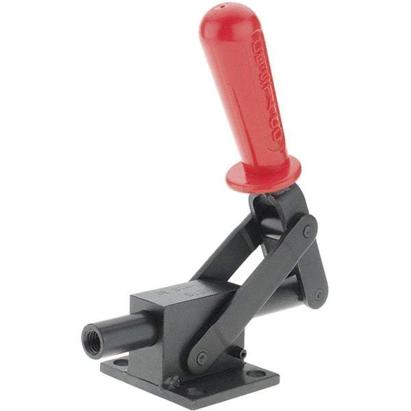 De-Sta-Co - 4,599.59 Lb Load Capacity, Flanged Base, Carbon Steel, Standard Straight Line Action Clamp - 4 Mounting Holes, 0.41" Mounting Hole Diam, 3/4" Plunger Diam, Straight Handle - Top Tool & Supply