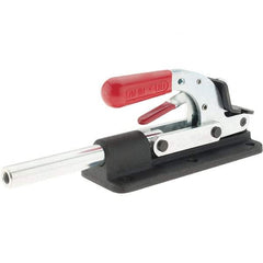 De-Sta-Co - 7,508.62 Lb Load Capacity, Flanged Base, Carbon Steel, Standard Straight Line Action Clamp - 6 Mounting Holes, 0.41" Mounting Hole Diam, 0.87" Plunger Diam, Straight Handle - Top Tool & Supply