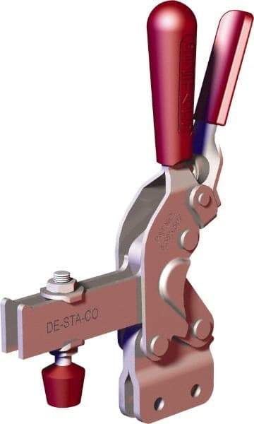 De-Sta-Co - 1,401 Lb Holding Capacity, Vertical Handle, Manual Hold Down Toggle Clamp - 66° Handle Movement, 78° Bar Opening, U-Bar, Straight Base, Carbon Steel - Top Tool & Supply