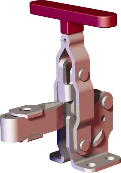 De-Sta-Co - 375 Lb Holding Capacity, Vertical Handle, Manual Hold Down Toggle Clamp - 57° Handle Movement, 99° Bar Opening, U-Bar, Flanged Base, Carbon Steel - Top Tool & Supply