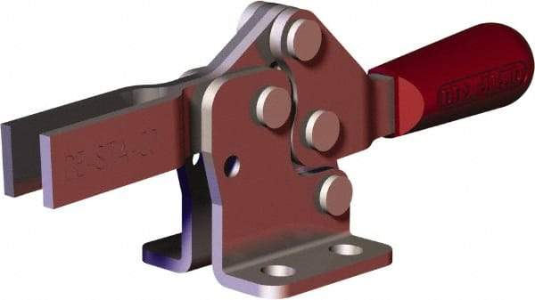 De-Sta-Co - 151 Lb Holding Capacity, Horizontal Handle, Manual Hold Down Toggle Clamp - 60° Handle Movement, 90° Bar Opening, U-Bar, Flanged Base, Carbon Steel - Top Tool & Supply