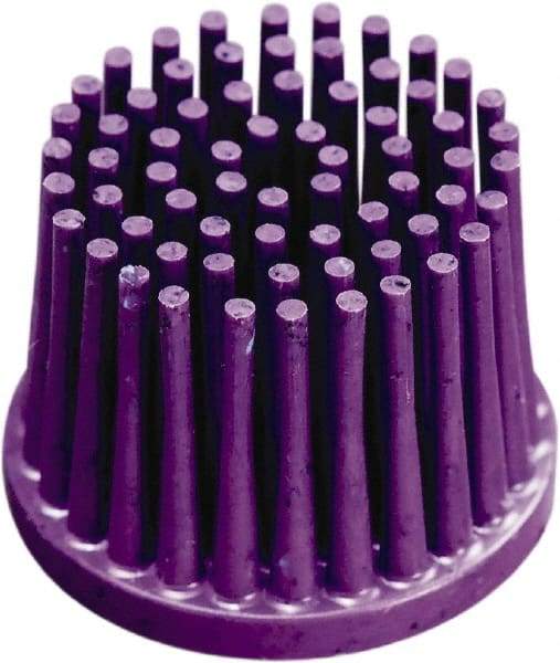 3M - 1" 36 Grit Ceramic Straight Disc Brush - Very Coarse Grade, Type R Quick Change Connector, 3/4" Trim Length, 0.37" Arbor Hole - Top Tool & Supply