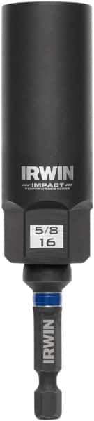 Irwin - 3/8" Drive Reverse Spiral Flute Hex Bolt Remover - 1/4" Hex, 2-1/2" OAL - Top Tool & Supply