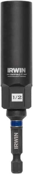 Irwin - 3/8" Drive Reverse Spiral Flute Hex Bolt Remover - 1/4" Hex, 2-1/2" OAL - Top Tool & Supply