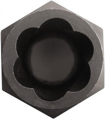 Irwin - 1/2" Drive Reverse Spiral Flute Hex Bolt Remover - 1/4" Hex, 1-3/4" OAL - Top Tool & Supply