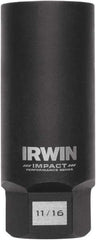 Irwin - 3/8" Drive Reverse Spiral Flute Hex Bolt Remover - 1/4" Hex, 2-1/2" OAL - Top Tool & Supply