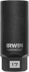 Irwin - 3/8" Drive Reverse Spiral Flute Hex Bolt Remover - 1/4" Hex, 2-1/2" OAL - Top Tool & Supply