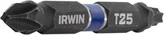 Irwin - #2 Torx/Phillips Bit - 1/4" Hex Drive, 2-3/8" OAL - Top Tool & Supply