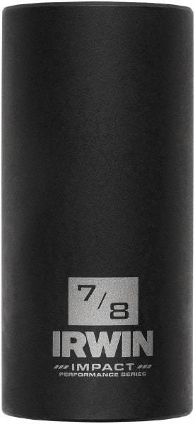 Irwin - 3/8" Drive 7/8" Deep Thin Wall Impact Socket - 6 Points, 2-1/2" OAL - Top Tool & Supply