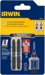 Irwin - 3 Piece, Phillips, Slotted Handle, Double End Bit Set - No. 2 Phillips - Top Tool & Supply